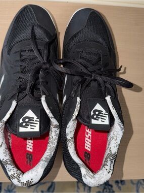 Men's New Balance TUPELO K1 Black & White Metal Cleats Baseball Size 12 NWOB